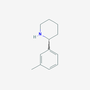 molecular formula C12H17N B13045649 (2R)-2-(3-methylphenyl)piperidine CAS No. 1228561-87-2