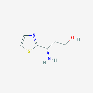 molecular formula C6H10N2OS B13045657 (3S)-3-Amino-3-(1,3-thiazol-2-YL)propan-1-OL 