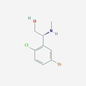 molecular formula C9H11BrClNO B13045666 (R)-2-(5-Bromo-2-chlorophenyl)-2-(methylamino)ethan-1-OL 