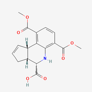 molecular formula C17H17NO6 B13045669 (3aR,4S,9bS)-6,9-bis(methoxycarbonyl)-3a,4,5,9b-tetrahydro-3H-cyclopenta[c]quinoline-4-carboxylic acid 