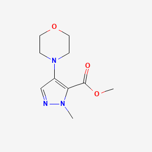 molecular formula C10H15N3O3 B13045684 Methyl 1-methyl-4-morpholino-1H-pyrazole-5-carboxylate 