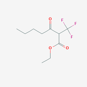 molecular formula C10H15F3O3 B13045692 Ethyl 3-oxo-2-(trifluoromethyl)heptanoate 