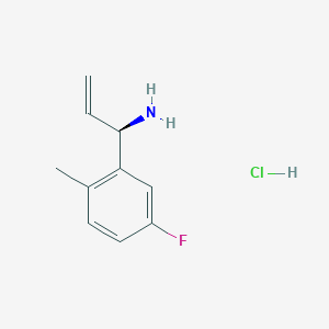 molecular formula C10H13ClFN B13045733 (R)-1-(5-Fluoro-2-methylphenyl)prop-2-EN-1-amine hcl 