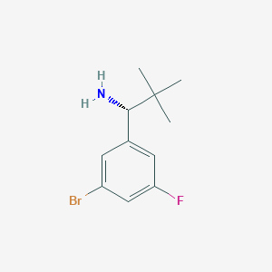 molecular formula C11H15BrFN B13045871 (R)-1-(3-Bromo-5-fluorophenyl)-2,2-dimethylpropan-1-amine 