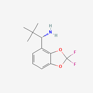 molecular formula C12H15F2NO2 B13045926 (S)-1-(2,2-Difluorobenzo[D][1,3]dioxol-4-YL)-2,2-dimethylpropan-1-amine 