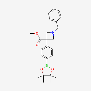 Methyl 1-benzyl-3-(4-(4,4,5,5-tetramethyl-1,3,2-dioxaborolan-2-YL)phenyl)azetidine-3-carboxylate