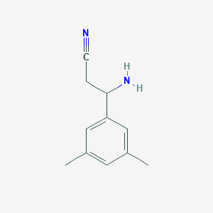 molecular formula C11H14N2 B13045943 3-Amino-3-(3,5-dimethylphenyl)propanenitrile 