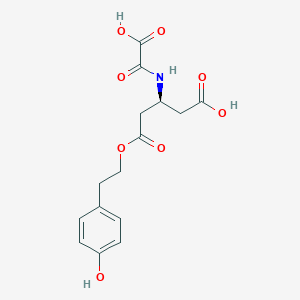 molecular formula C15H17NO8 B13045961 (S)-3-(Carboxyformamido)-5-(4-hydroxyphenethoxy)-5-oxopentanoic acid 