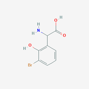 molecular formula C8H8BrNO3 B13045980 2-Amino-2-(3-bromo-2-hydroxyphenyl)acetic acid 