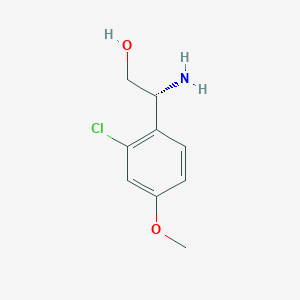 molecular formula C9H12ClNO2 B13046002 (R)-2-Amino-2-(2-chloro-4-methoxyphenyl)ethan-1-OL CAS No. 1213452-84-6