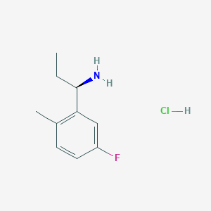 molecular formula C10H15ClFN B13046013 (R)-1-(5-Fluoro-2-methylphenyl)propan-1-amine hcl 