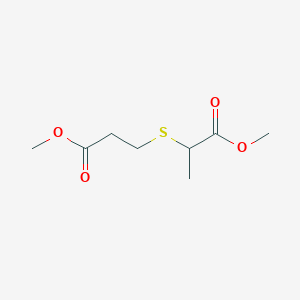 molecular formula C8H14O4S B13046030 Methyl 3-((1-methoxy-1-oxopropan-2-YL)thio)propanoate 