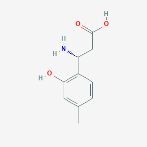 molecular formula C10H13NO3 B13046074 (3R)-3-Amino-3-(2-hydroxy-4-methylphenyl)propanoic acid 