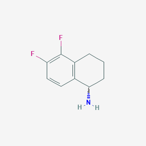 molecular formula C10H11F2N B13046087 (S)-5,6-Difluoro-1,2,3,4-tetrahydronaphthalen-1-amine 