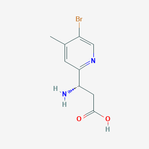 molecular formula C9H11BrN2O2 B13046090 (3S)-3-Amino-3-(5-bromo-4-methylpyridin-2-YL)propanoic acid 