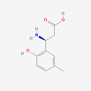 molecular formula C10H13NO3 B13046101 (3S)-3-Amino-3-(2-hydroxy-5-methylphenyl)propanoic acid 