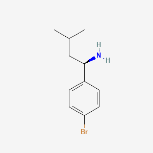 molecular formula C11H16BrN B13046102 (R)-1-(4-Bromophenyl)-3-methylbutan-1-amine 