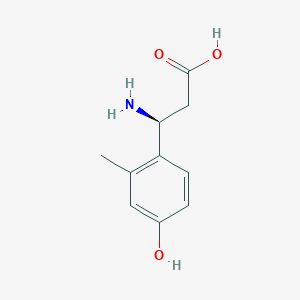 molecular formula C10H13NO3 B13046104 (3S)-3-Amino-3-(4-hydroxy-2-methylphenyl)propanoic acid 