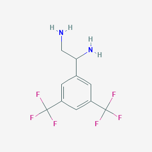 molecular formula C10H10F6N2 B13046121 1-[3,5-Bis(trifluoromethyl)phenyl]ethane-1,2-diamine 