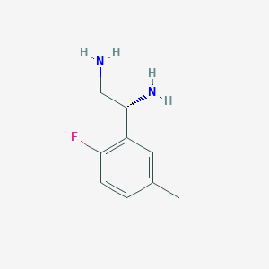 molecular formula C9H13FN2 B13046127 (1R)-1-(2-Fluoro-5-methylphenyl)ethane-1,2-diamine 