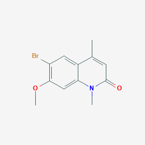 molecular formula C12H12BrNO2 B13046145 6-Bromo-7-methoxy-1,4-dimethylquinolin-2(1H)-one 