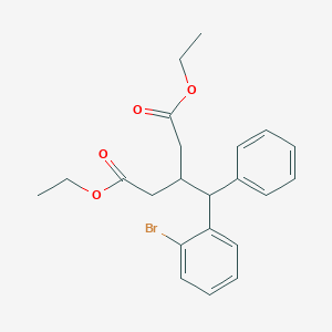 molecular formula C22H25BrO4 B13046150 Diethyl 3-((2-bromophenyl)(phenyl)methyl)pentanedioate 