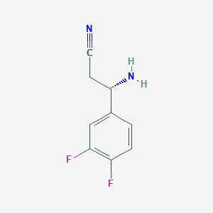 molecular formula C9H8F2N2 B13046152 (3S)-3-Amino-3-(3,4-difluorophenyl)propanenitrile 