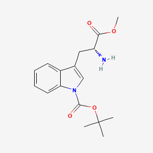 molecular formula C17H22N2O4 B13046174 Tert-butyl 3-[(2R)-2-amino-3-methoxy-3-oxopropyl]indole-1-carboxylate 