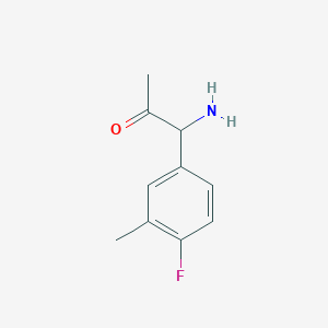 molecular formula C10H12FNO B13046185 1-Amino-1-(4-fluoro-3-methylphenyl)acetone 