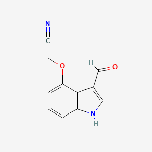 molecular formula C11H8N2O2 B13046227 2-((3-formyl-1H-indol-4-yl)oxy)acetonitrile 