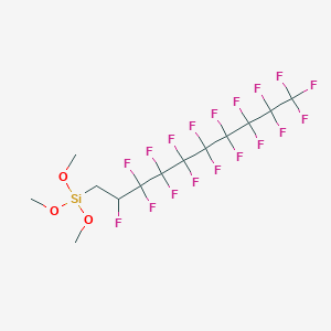 molecular formula C13H12F18O3Si B13046241 Trimethoxy(2,3,3,4,4,5,5,6,6,7,7,8,8,9,9,10,10,10-octadecafluorodecyl)silane 