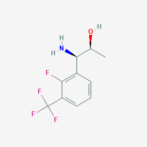 molecular formula C10H11F4NO B13046248 (1R,2S)-1-Amino-1-[2-fluoro-3-(trifluoromethyl)phenyl]propan-2-OL 