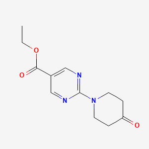 molecular formula C12H15N3O3 B13046291 Ethyl 2-(4-oxopiperidin-1-yl)pyrimidine-5-carboxylate 