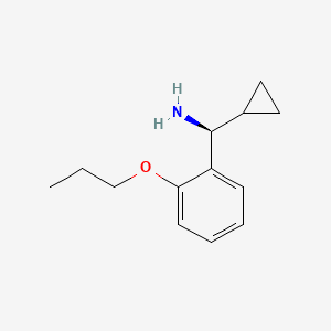 molecular formula C13H19NO B13046297 (S)-Cyclopropyl(2-propoxyphenyl)methanamine 