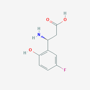 molecular formula C9H10FNO3 B13046326 (R)-3-Amino-3-(5-fluoro-2-hydroxyphenyl)propanoic acid hcl 