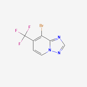 molecular formula C7H3BrF3N3 B13046344 8-Bromo-7-(trifluoromethyl)-[1,2,4]triazolo[1,5-a]pyridine 