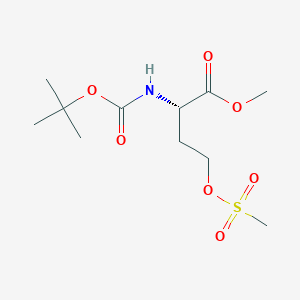 molecular formula C11H21NO7S B13046351 Methyl N-(tert-butoxycarbonyl)-O-(methylsulfonyl)homoserinate 