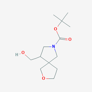 molecular formula C13H23NO4 B13046361 Tert-butyl 9-(hydroxymethyl)-2-oxa-7-azaspiro[4.4]nonane-7-carboxylate 