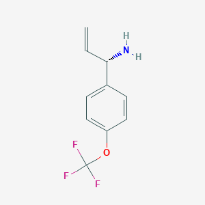 molecular formula C10H10F3NO B13046368 (1S)-1-[4-(Trifluoromethoxy)phenyl]prop-2-enylamine 