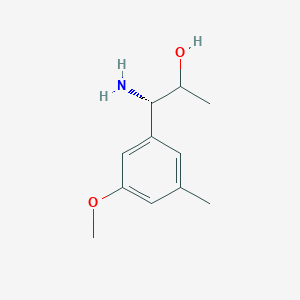 molecular formula C11H17NO2 B13046381 (1S)-1-Amino-1-(3-methoxy-5-methylphenyl)propan-2-OL 