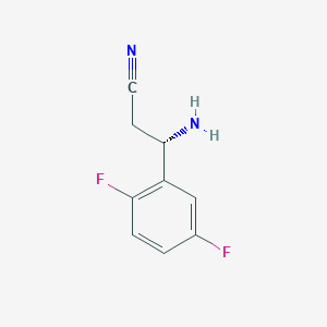 molecular formula C9H8F2N2 B13046405 (3S)-3-Amino-3-(2,5-difluorophenyl)propanenitrile 