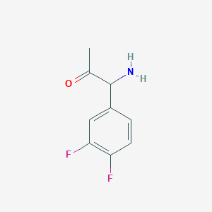 molecular formula C9H9F2NO B13046417 1-Amino-1-(3,4-difluorophenyl)acetone 