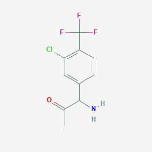 molecular formula C10H9ClF3NO B13046425 1-Amino-1-[3-chloro-4-(trifluoromethyl)phenyl]acetone 