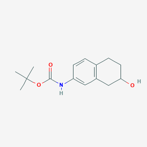 molecular formula C15H21NO3 B13046464 Tert-butyl (7-hydroxy-5,6,7,8-tetrahydronaphthalen-2-YL)carbamate 