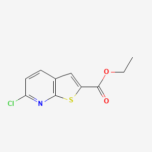 molecular formula C10H8ClNO2S B13046473 Ethyl 6-chlorothieno[2,3-B]pyridine-2-carboxylate 