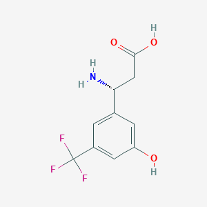 molecular formula C10H10F3NO3 B13046498 (R)-3-Amino-3-(3-hydroxy-5-(trifluoromethyl)phenyl)propanoic acid 