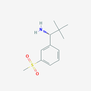 molecular formula C12H19NO2S B13046531 (1R)-1-(3-methanesulfonylphenyl)-2,2-dimethylpropan-1-amine 