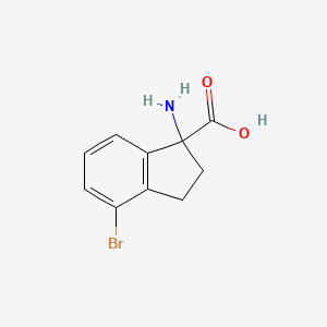 molecular formula C10H10BrNO2 B13046532 1-Amino-4-bromo-2,3-dihydro-1H-indene-1-carboxylic acid 