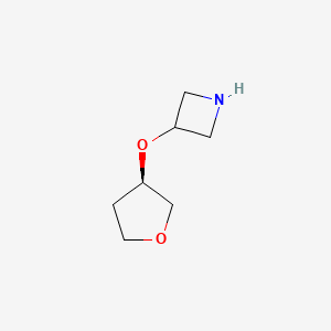 molecular formula C7H13NO2 B13046542 (R)-3-((Tetrahydrofuran-3-YL)oxy)azetidine 