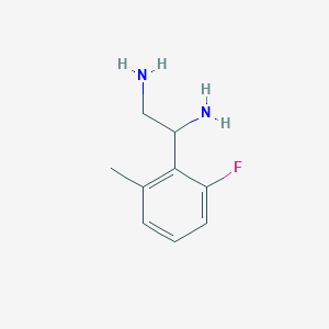 molecular formula C9H13FN2 B13046597 1-(2-Fluoro-6-methylphenyl)ethane-1,2-diamine 